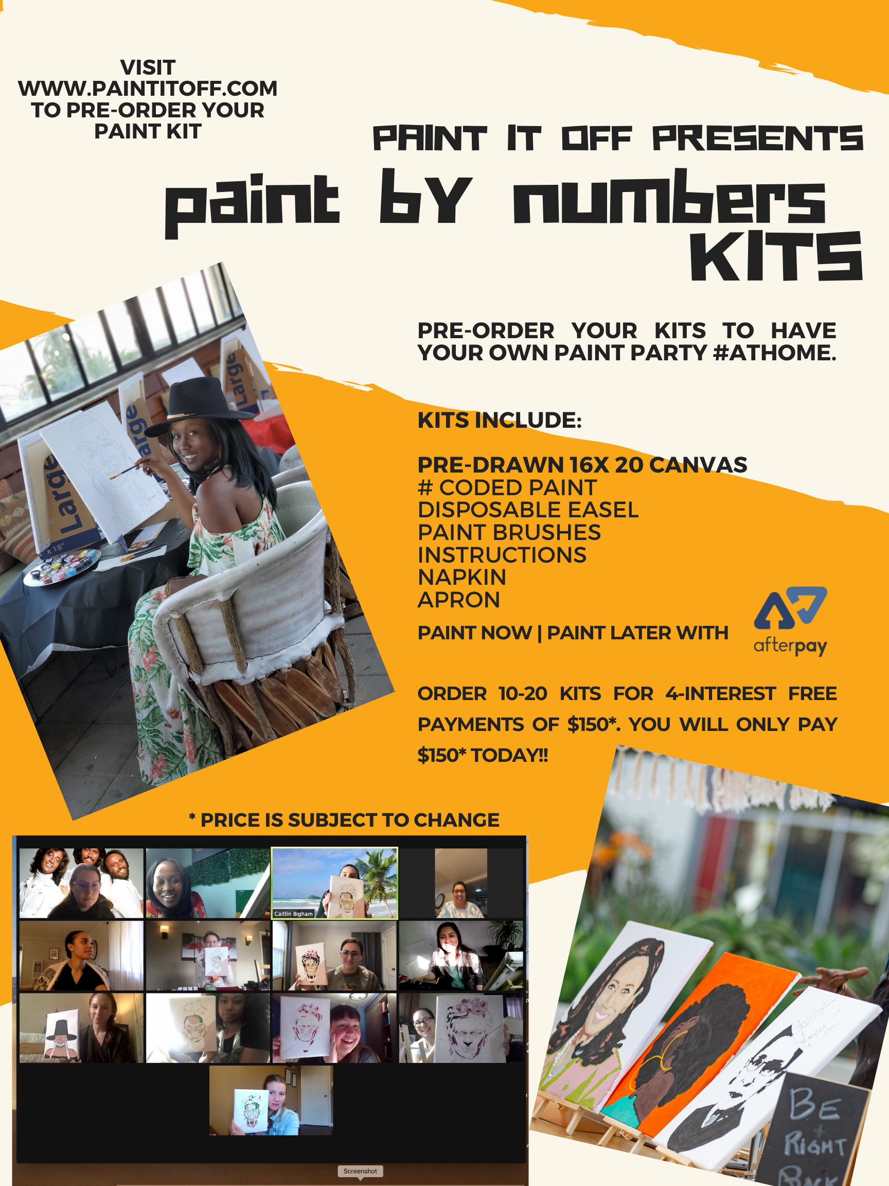 Virtual Paint Party| Hosted by Paint it Off - [Paint By Numbers]- Paint It Off by Stella and Bobbie