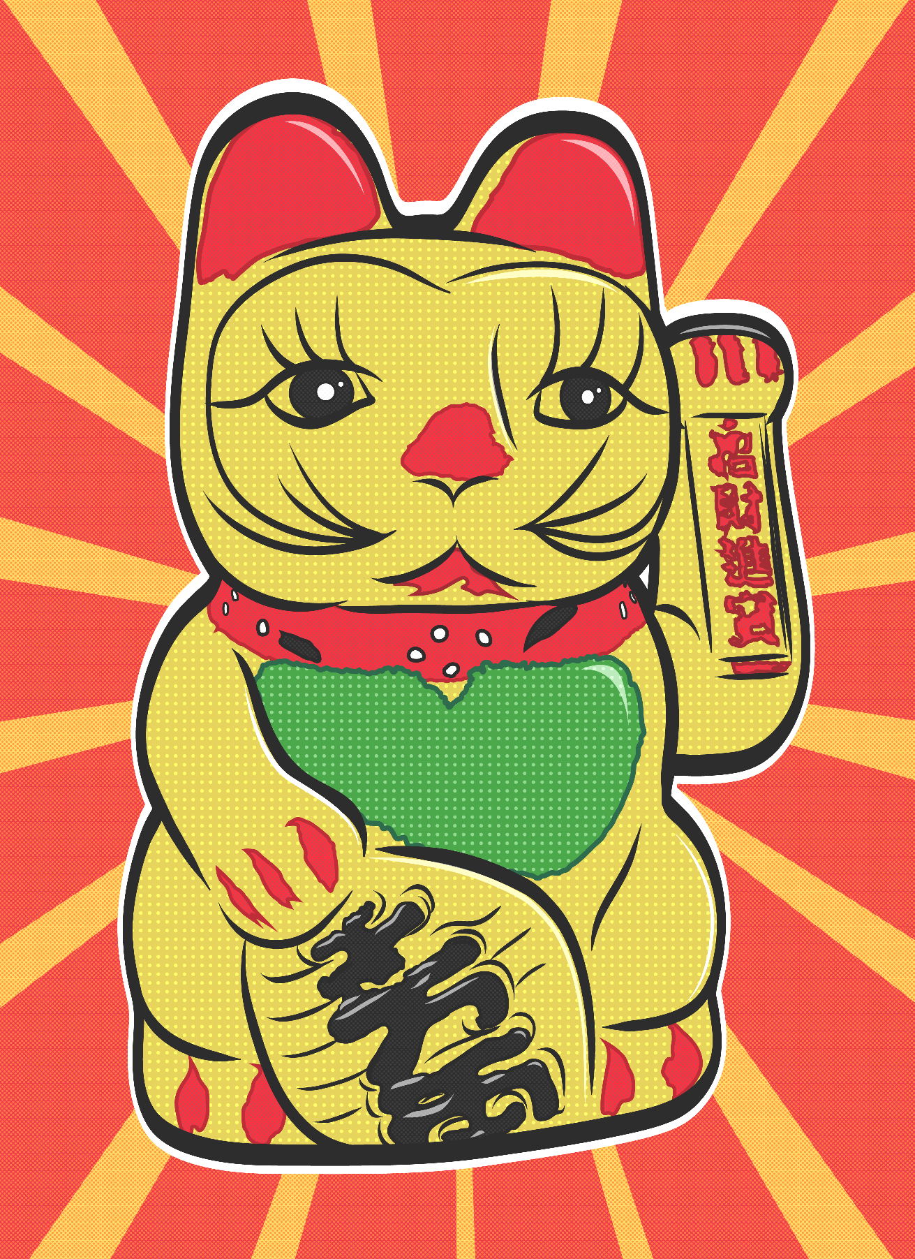 Lucky Cat - [Paint By Numbers]- Paint It Off by Stella and Bobbie