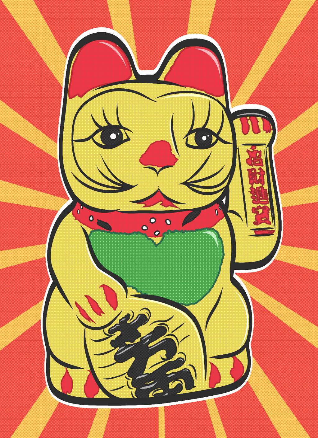 Lucky Cat - [Paint By Numbers]- Paint It Off by Stella and Bobbie